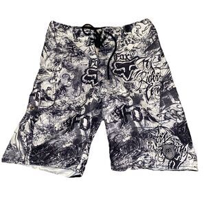 Fox Racing Board Shorts Size 31 Mens Trunks Swim Bathing Suit Beach Black